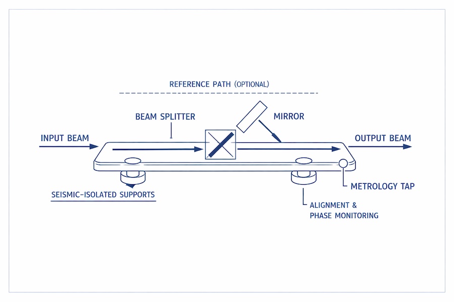 Optical Benches and Beam Handling Infrastructure for the Metric‑Gradient Interferometer