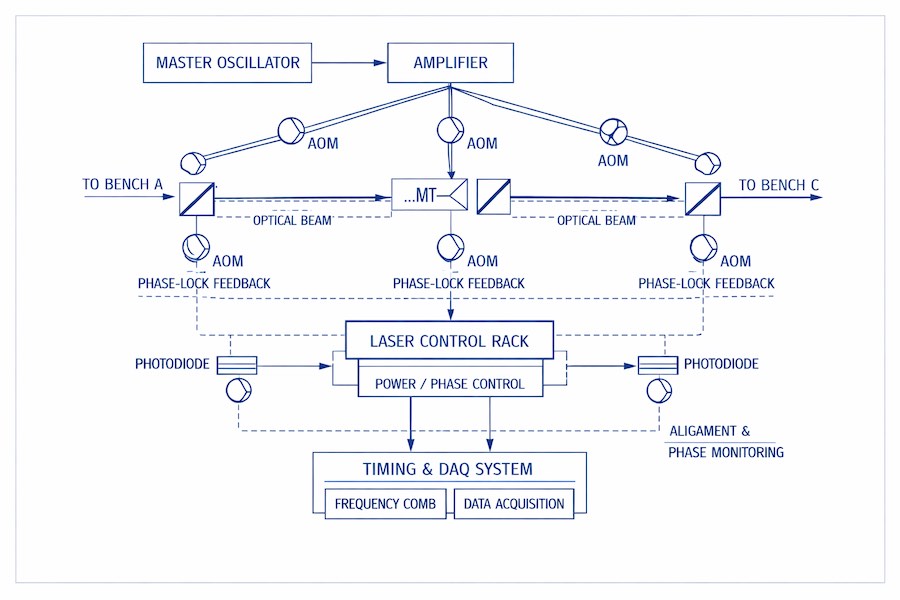 Laser system for the Metric‑Gradient Interferometer